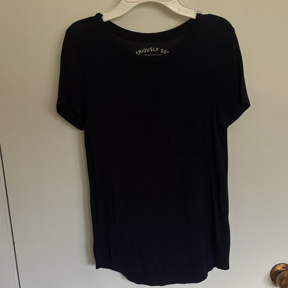 Aeropostale Navy Short Sleeve Pocket Tee
